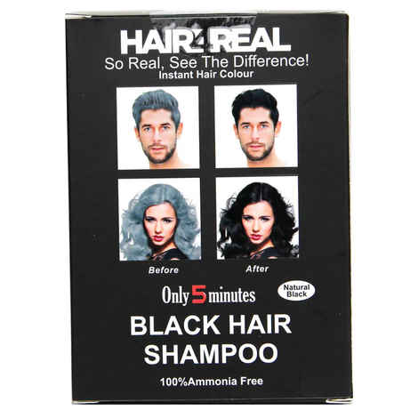 Hair4Real Natural Black Hair Dye Shampoo Pack of 3 Sachet