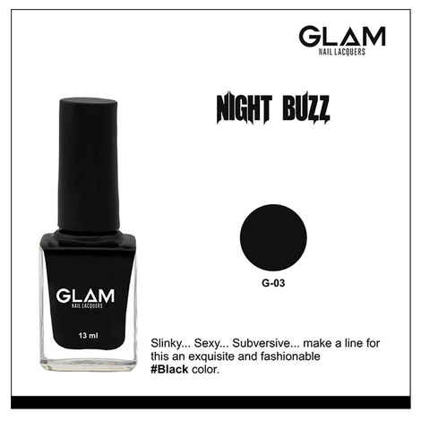 Buy GLAM Nail Lacquers Night Buzz (G - 3) (13 ml) - Purplle