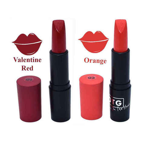 Buy OTG Rich Creme Matt Lipstick Valentine Orange (Pack of 2) (8.4 g) - Purplle