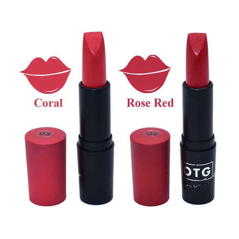Buy OTG Rich Creme Matt Lipstick Coral Rose (Pack of 2) (8.4 g) - Purplle