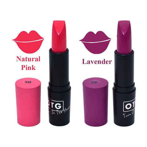Buy OTG Rich Creme Matt Lipstick Pink Lavender (Pack of 2) (8.4 g) - Purplle