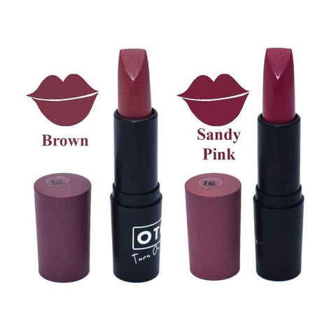 Buy OTG Rich Creme Matt Lipstick Sandy Pink (Pack of 2) (8.4 g) - Purplle