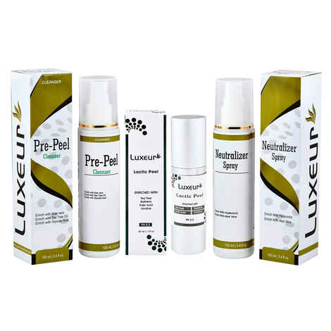 Buy Luxeur Lactic Acid Peel Kit Pre-Peel Cleanser & Nautralizer Spray (230 ml) - Purplle