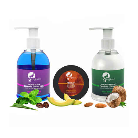 Buy MCaffeine Morning Charger Pack - Shampoo (150 ml) + Shower Gel (150 ml) + Body Butter (50 ml) - Purplle