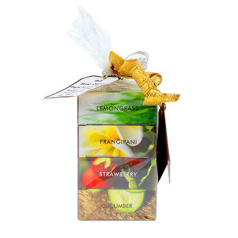 Buy Soap Opera 3+1 Combo Pack - Lemongrass, Frangipani, Strawberry, Cucumber (Buy 3 Soaps, Get 1 Soap Free Worth Rs.99) (400 g) - Purplle