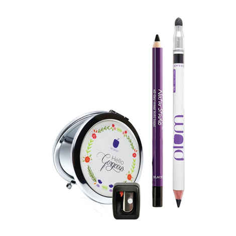 Buy Plum Bestselling kajal Duo (Flip-Tip Sharpener & Pretty Pocket Mirror Free) - Purplle