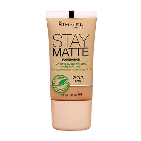 Buy Rimmel Stay Matte Foundation - Sand #203 (30 ml) - Purplle