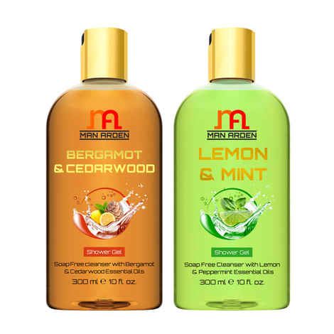 Buy Man Arden Bergamot & Cedarwood + Lemon & Mint Luxury Shower Gel with Essential Oils (300 ml) - Purplle