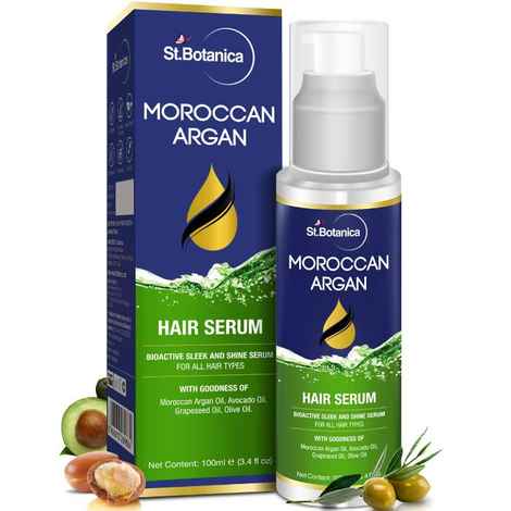 St.Botanica Moroccan Argan Hair Serum - Nourishing, Conditioning and Frizz Control Serum - No Sulphates, Paraben (100 ml)