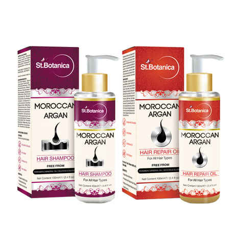 Buy St.Botanica Moroccan Argan Hair Shampoo + Hair Repair Oil (100 ml) - Purplle