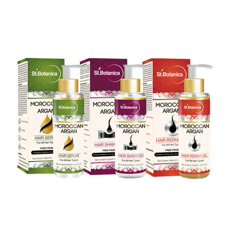 Buy St.Botanica Moroccan Argan Hair Serum + Hair Shampoo + Hair Repair Oil (100 ml) - Purplle