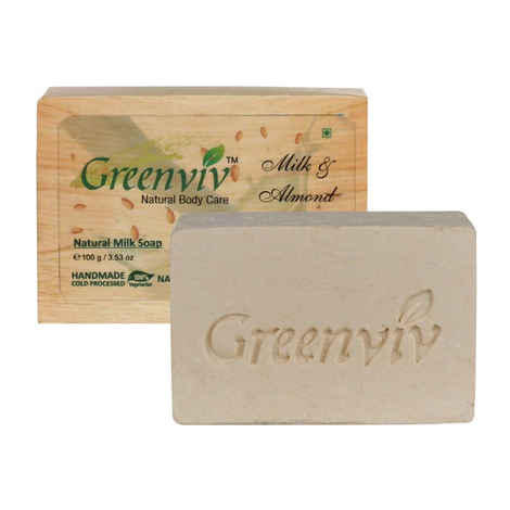 Buy Greenviv Natural Milk & Almond Soap (100 g) - Purplle