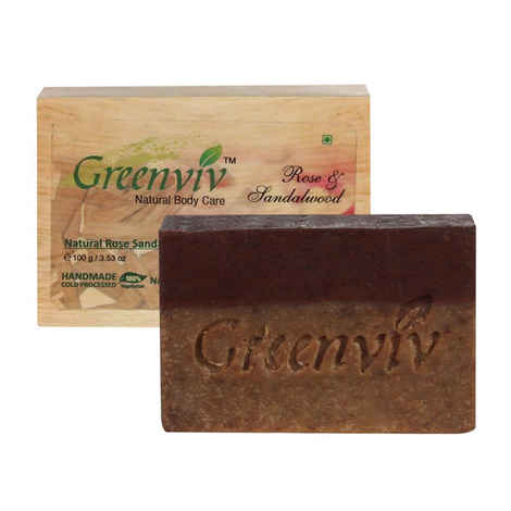 Buy Greenviv Natural Rose & Sandalwood Soap (100 g) - Purplle