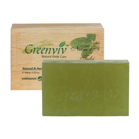 Buy Greenviv Natural Neem & Tulsi Soap (100 g) - Purplle