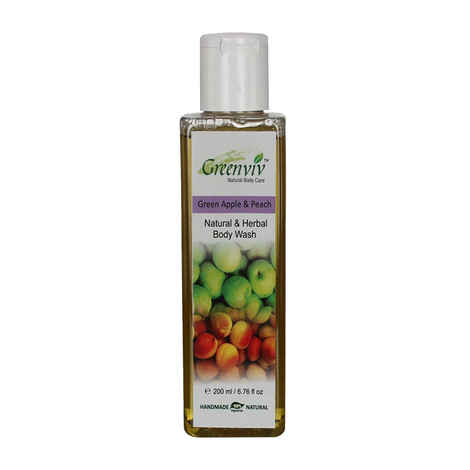 Buy Greenviv Natural Green Apple & Peach Body Wash (200 ml) - Purplle