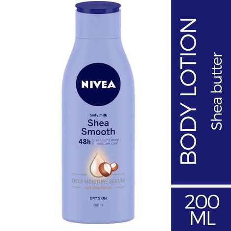 Buy NIVEA Body Lotion, Shea Smooth Milk, For Dry Skin, 200 ml - Purplle