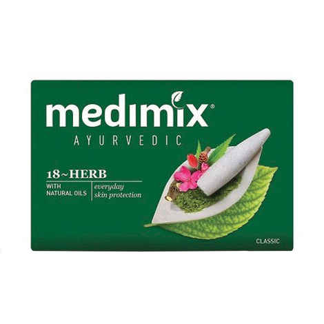 Buy Medimix Classic Ayurvedic 18 Herbs Soap (125 g) - Purplle