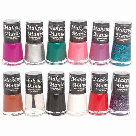 Buy Makeup Mania Exclusive Nail Polish Set of 12 Pcs (Multicolor Set # 81) - Purplle