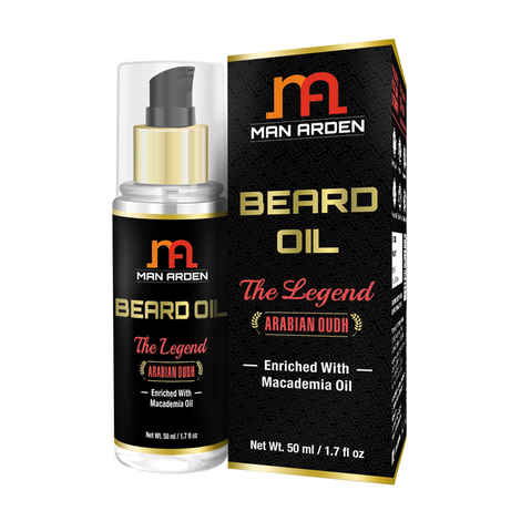 Buy Man Arden Beard & Mustache Oil The Legend (Arabian Oudh) With Macademia Oil (50 ml) - Purplle