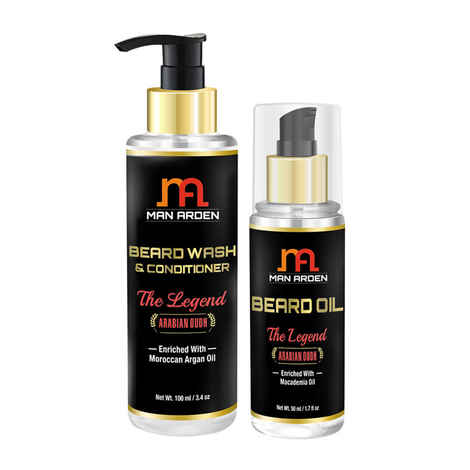 Buy Man Arden Beard Wash (Shampoo) + Beard Oil (The Legend Kit) - Purplle