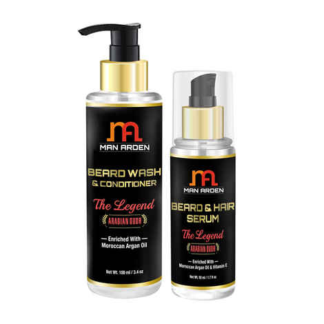 Buy Man Arden Beard Wash (Shampoo) + Beard Serum (The Legend Kit) - Purplle