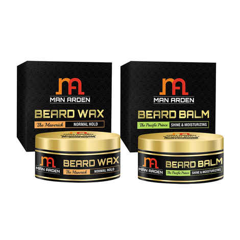 Buy Man Arden Beard & Mustache Wax (The Maverick) + Beard & Mustache Balm (The Pacific Prince) - Purplle