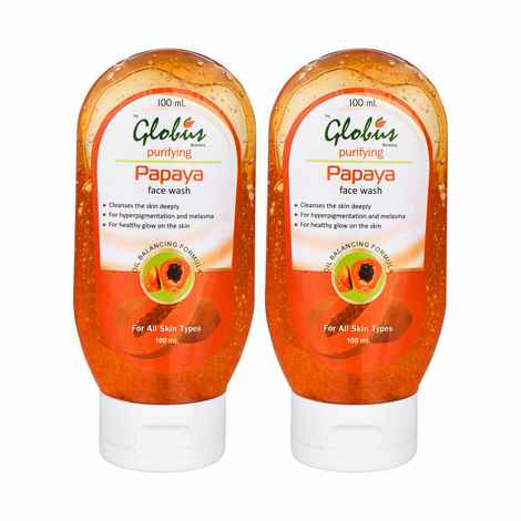 Buy Globus Purifying Tan Removal Papaya Face Wash 100 ml (Pack of 2) - Purplle