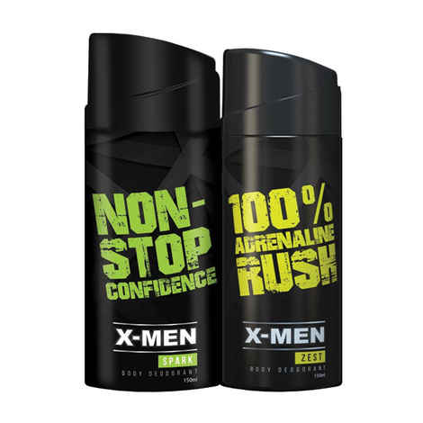 Buy X Men Deodorant Spray Zest + Spark (Pack Of 2 X 150 ml) - Purplle