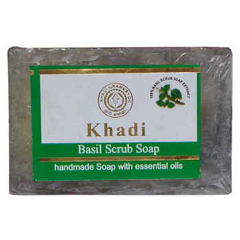 Buy Khadi Basil Scrub Soap 125 g - Purplle