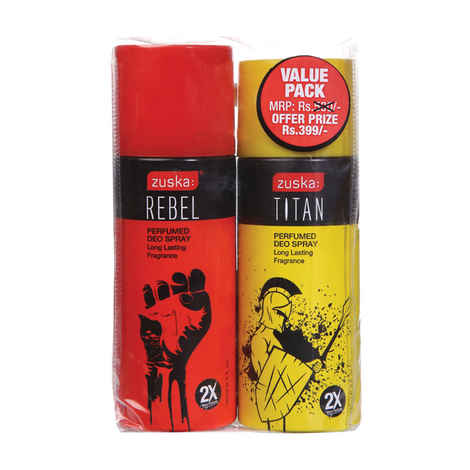 Zuska Perfumed Deo Value Pack - Rebel and Titan (150ml X 2 pc)
