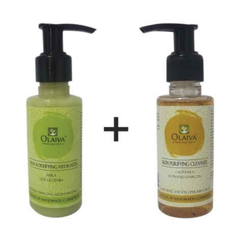 Buy Olaiva Skin Fortifying Hydrator 100 gm & Skin Purifying 3 IN 1 Cleanser (100 ml) - Purplle