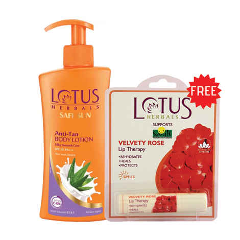 Buy Lotus Herbals Safe Sun Anti-Tan Bodylotion - Silky Smooth Care | SPF 25 | PA+++ | With Aloe Vera Extracts | 250ml - Purplle