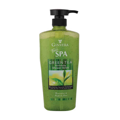 Buy Ginvera Real Spa Green Tea Revitalizing Shower Scrub (600 ml) - Purplle