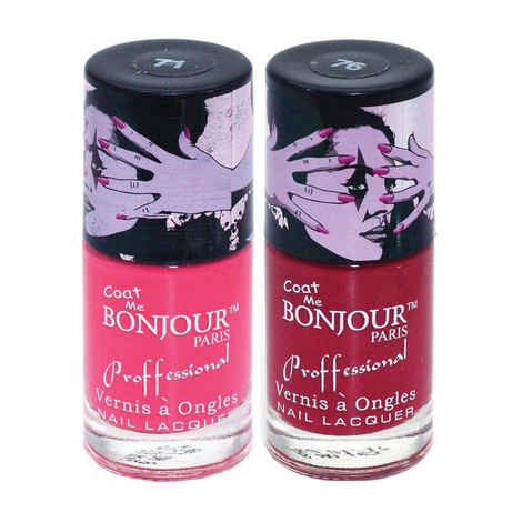 Buy Bonjour Paris Super Matt Nail Polish Matt Carmine / Matt Claret, 0.60 Ounce (Pack of 2) - Purplle