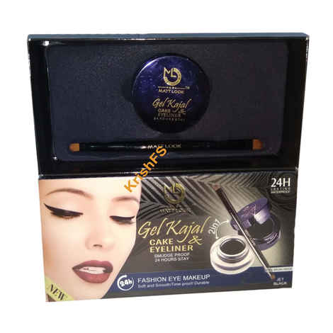 Buy Matt Look Gel Kajal Cake & Eyeliner Smudge Proof 24 Hour Long Lasting Waterproof - Purplle