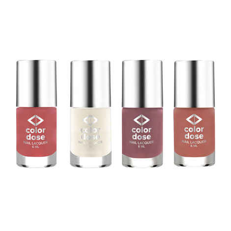 Buy Color Dose Nail Polish Pack Of 4: Earthy, Blonde, Mistique, Instamatte (24 ml) - Purplle