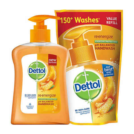 Buy Hygiene Combo (Dettol Handwash Re-energize 200ml, Handwash 175ml) - Purplle