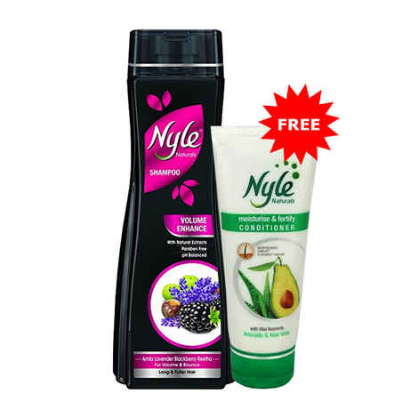 Buy Nyle Volume Enhance Shampoo (600 ml) + Nyle Conditioner (80 ml) FREE - Purplle