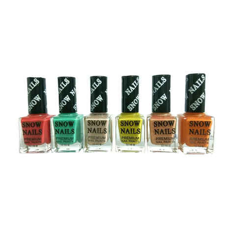 Buy Snow Nails Premium Nail Polish Set of 6 Pcs. (Multicolor Set No.63) - Purplle