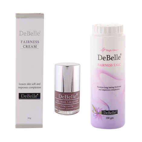 Buy Debelle Beauty Kit Of Debelle Fairness Cream (80 g) & Debelle Fairness Talc (100 g) And Debelle Nail Polish (Mauve) - Purplle