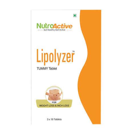 Buy Nutroactive Lipolyzer Tummy Tablets (30), Fat Burner, For Weight Loss & Weight Management - Purplle