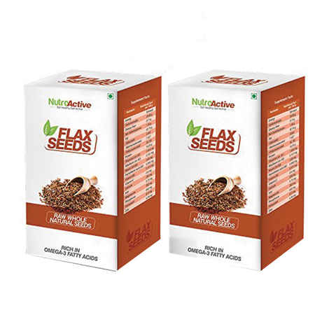 Buy Nutroactive Flax Seeds (250 g) Natural, Whole, Raw Alsi Seeds(Pack Of 2) - Purplle
