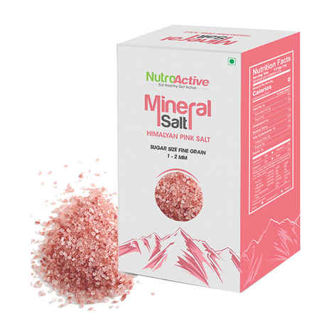 Buy Nutroactive Mineral Salt, Himalayan Pink Salt Sugar Size Fine Grain 1 - 2mm - Purplle