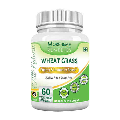 Buy Morpheme Wheatgrass Supplements 500mg Extract 60 Veg Caps - Purplle