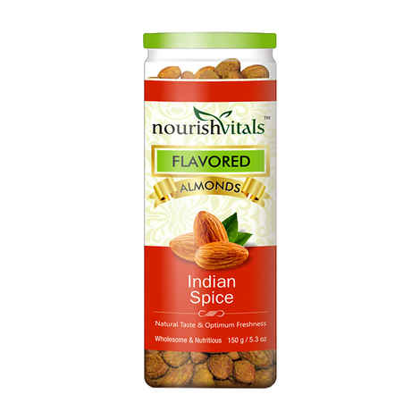 Buy NourishVitals Roasted Almonds Indian Spice Flavored - 150 gm - Purplle