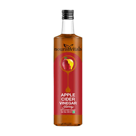 Buy NourishVitals Apple Cider Vinegar With Honey 500ml - With Mother Vinegar, Raw, Unfiltered - Purplle