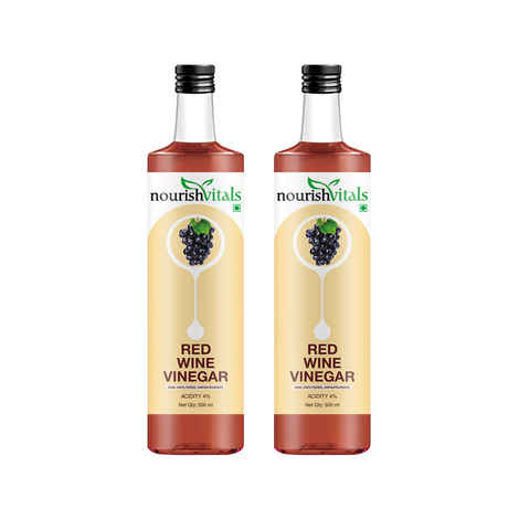 Buy NourishVitals Red Wine Vinegar, 500ml x 2 Bottles - Raw, Unfiltered & Undiluted - Purplle