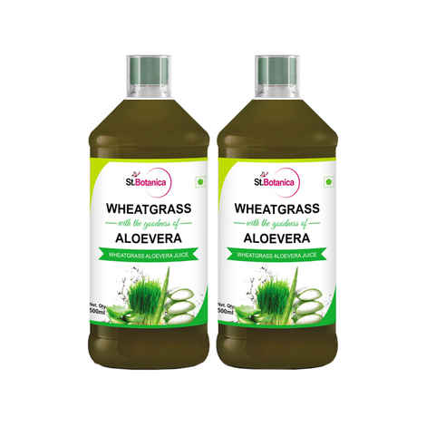 Buy St.Botanica Wheatgrass Aloe Vera Juice - 2 Bottles (500 ml) - Purplle
