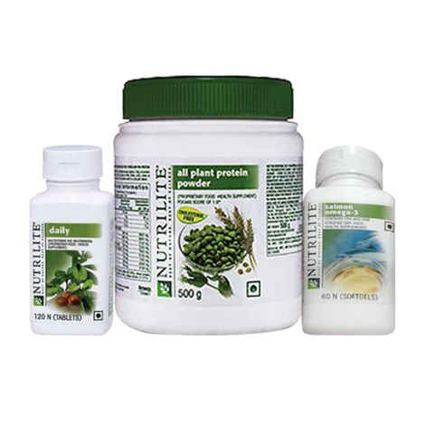 Buy Amway Protein Powder (500 g), Daily-120 & Omega 3 Combo Of 3 - Purplle