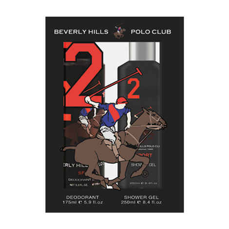 Buy Beverly Hills Polo Club Gift Set Black 2 For Men Pack Of 2 Deodorant Shower Gel - Purplle